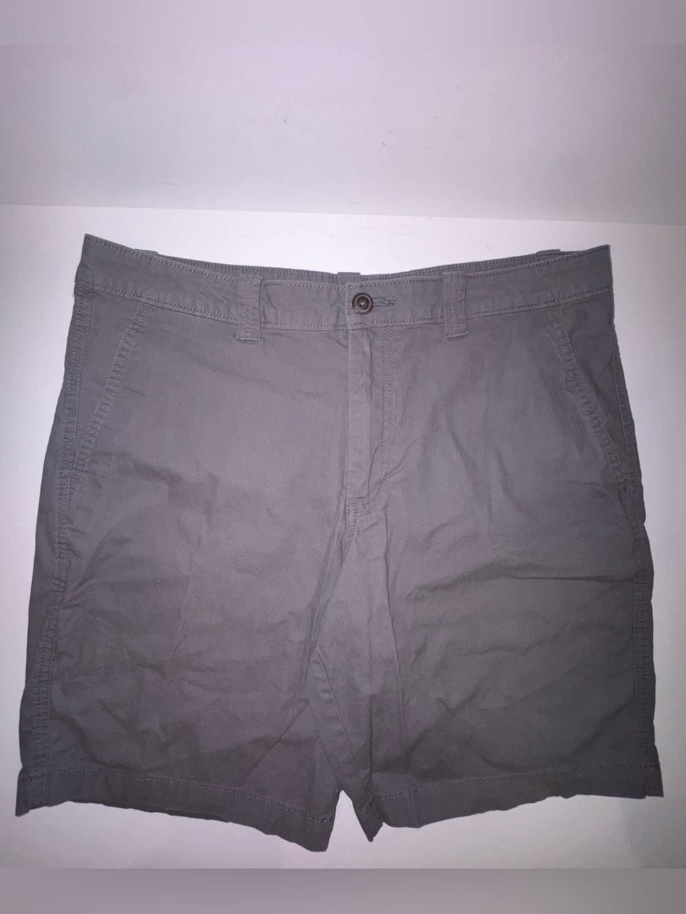 Magellan Outdoors Men's Flat Front Chino Shorts, Gray, 34W